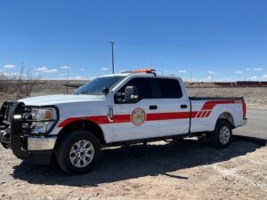 Fire truck by the river